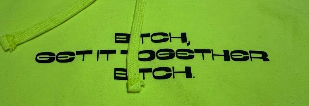 The Thread Shop Neon Yellow Graphic Hoodie Size M